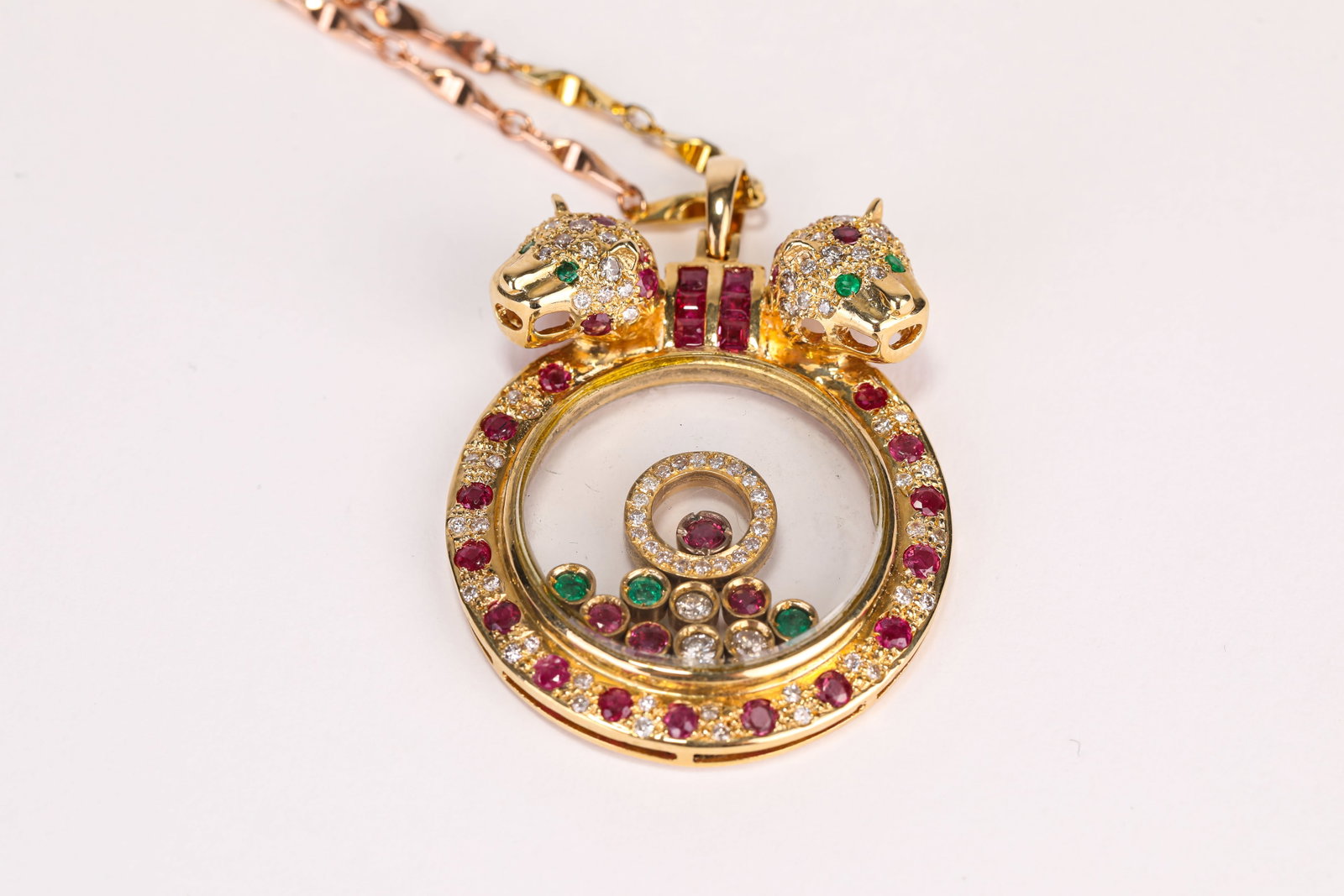A GOLD AND GEMSTONE NECKLACE - 2