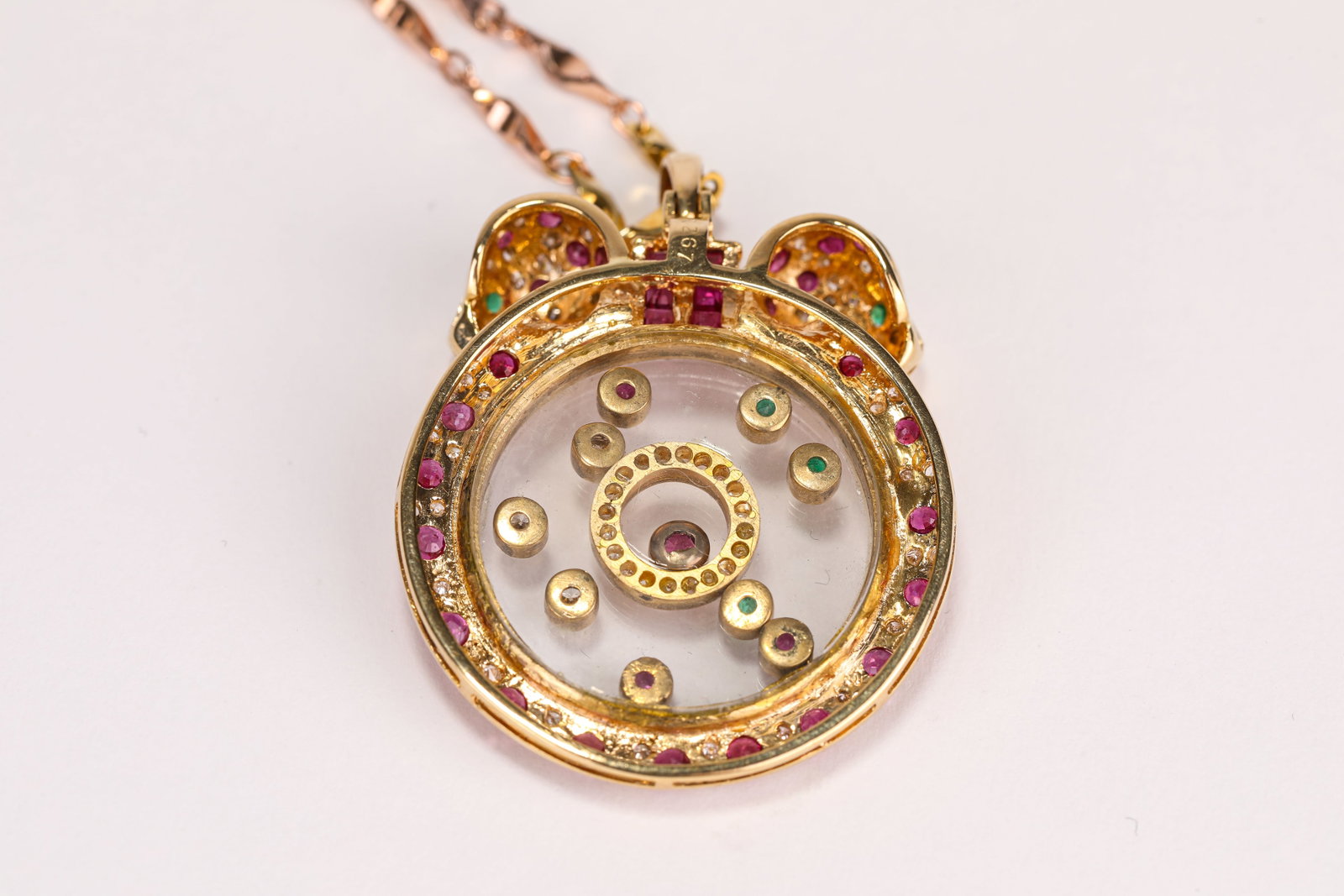A GOLD AND GEMSTONE NECKLACE - 3