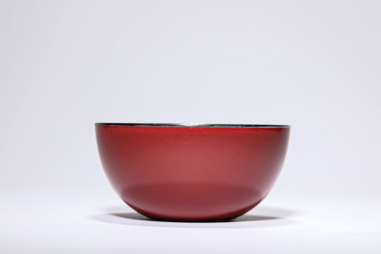 A RED-GLAZED SILVER-MOUNTED BOWL - 2