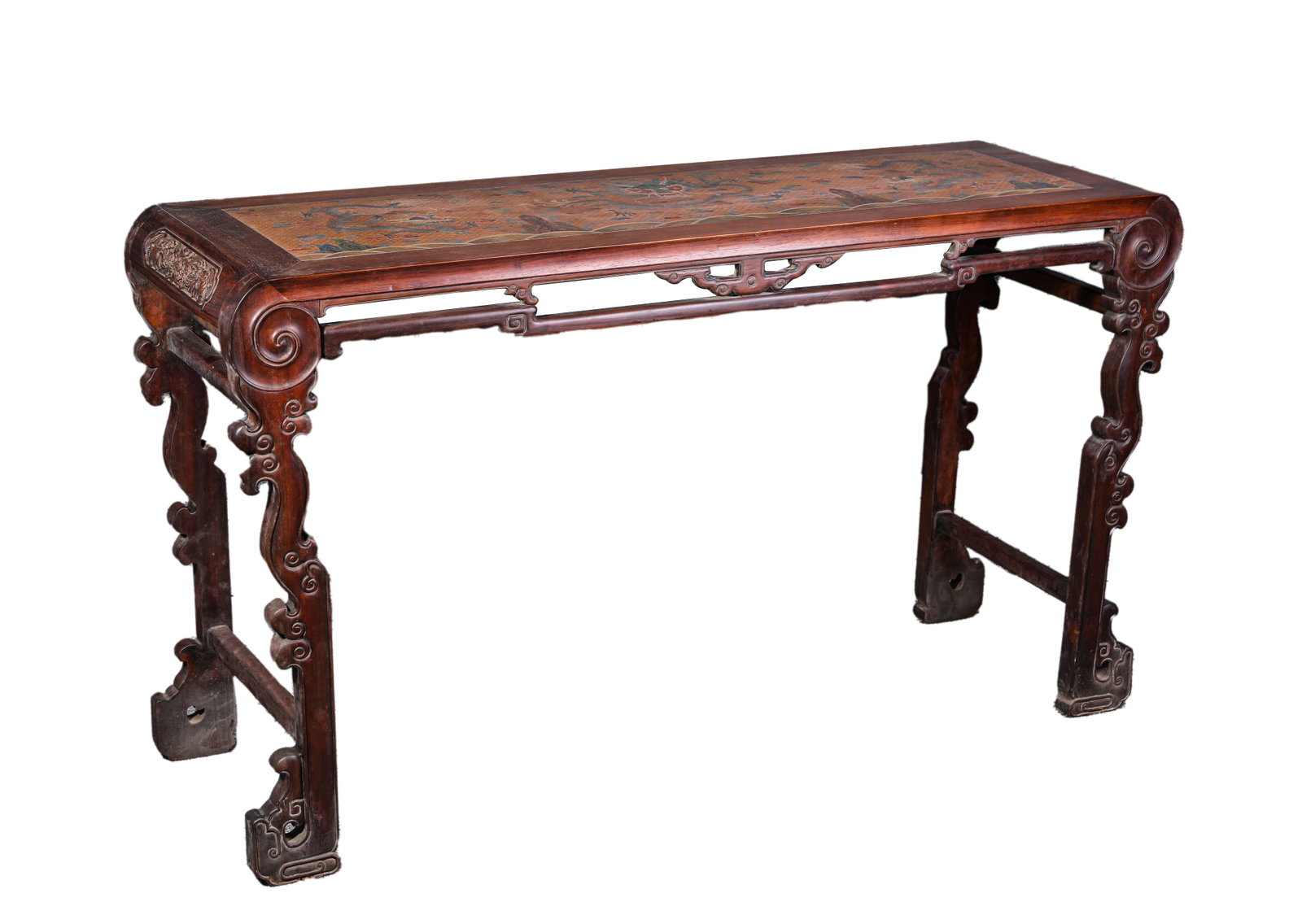 A WOOD AND LACQUER-INLAID ?DRAGON? LONG TABLE (1 of 8)