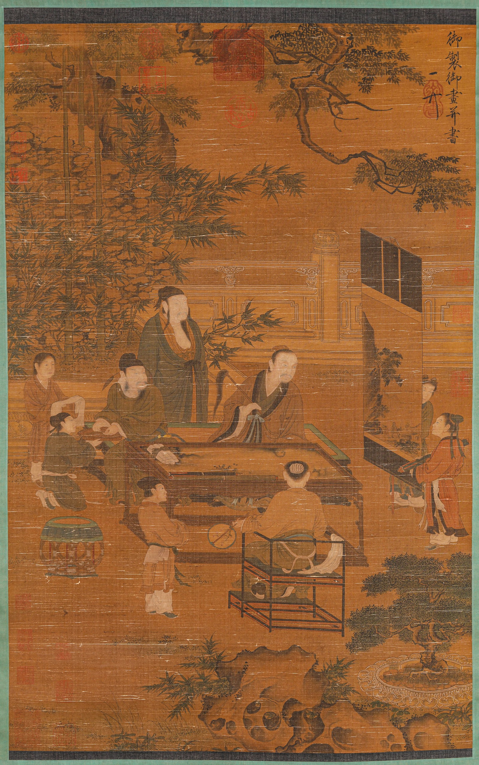 EMPEROR HUIZONG (1082-1135), ATTRIBUTED TO, VIEWING PAINTINGS: EMPEROR HUIZONG (1082-1135), ATTRIBUTED TO, VIEWING PAINTINGS Description: Dimensions: Width: 67 cm x Height: 104 cm. All measurements are approximate.