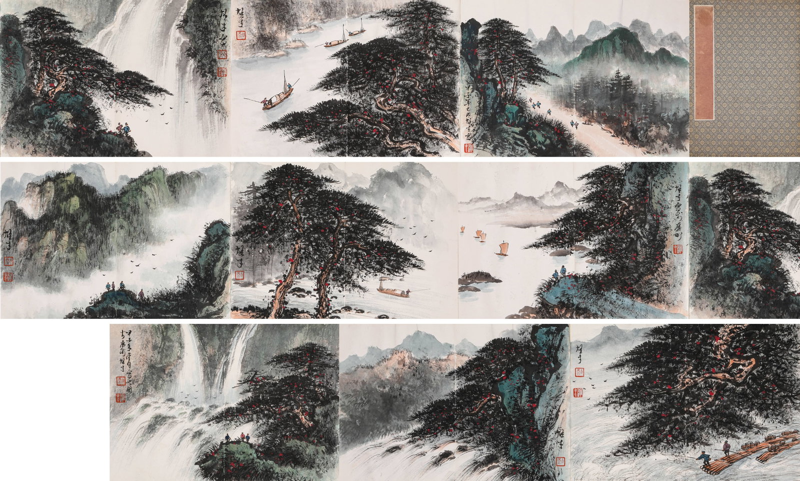 LI XIONGCAI (1910-2001), ATTRIBUTED TO, LANDSCAPE ALBUM LEAVES (1 of 10)