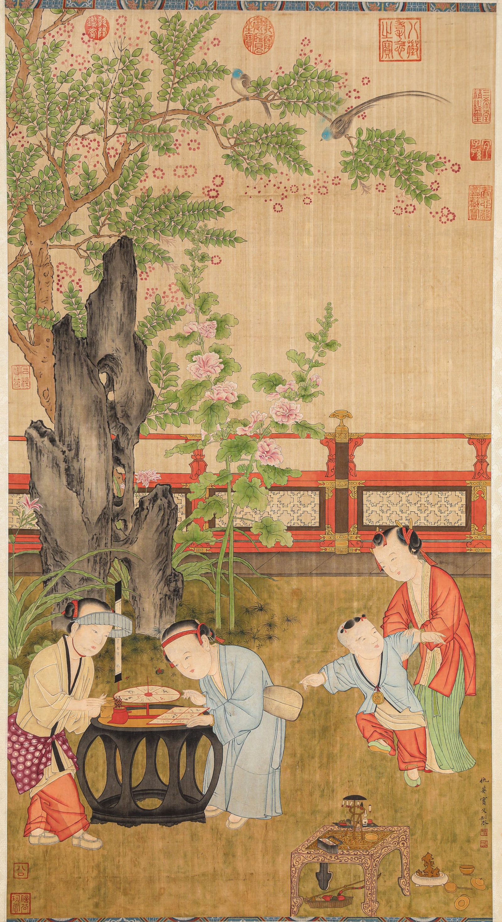 QIU YING (1494-1552), ATTRIBUTED TO, FIGURE NARRATIVE: QIU YING (1494-1552), ATTRIBUTED TO, FIGURE NARRATIVE Description: Dimensions: Width: 55.5 cm x Height: 103 cm. All measurements are approximate.