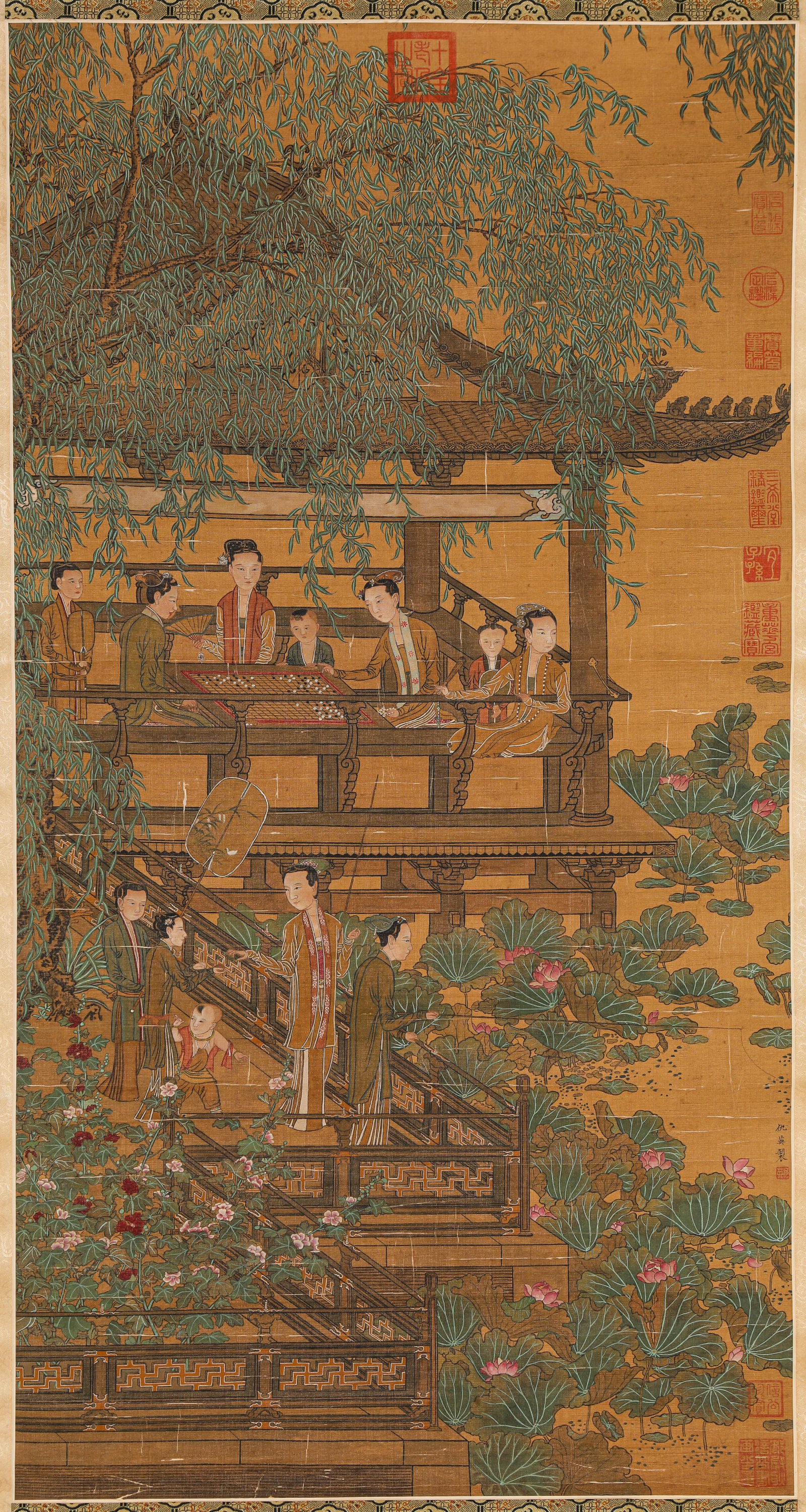 QIU YING (1494-1552), ATTRIBUTED TO, FIGURE NARRATIVE: QIU YING (1494-1552), ATTRIBUTED TO, FIGURE NARRATIVE Description: Dimensions: Width: 51.5 cm x Height: 97 cm. All measurements are approximate.