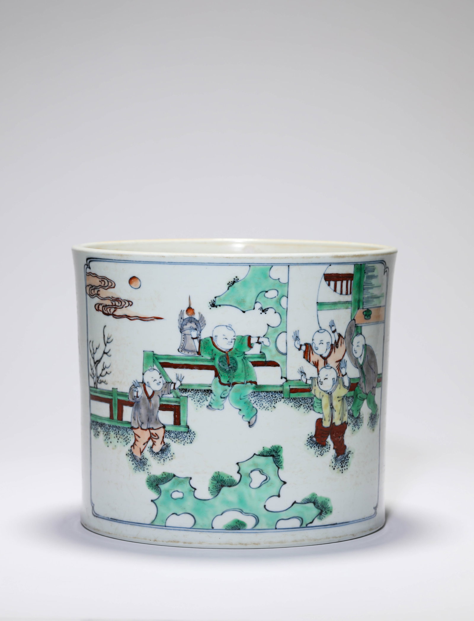 A DOUCAI ?NARRATIVE SCENE? BRUSH POT - 2