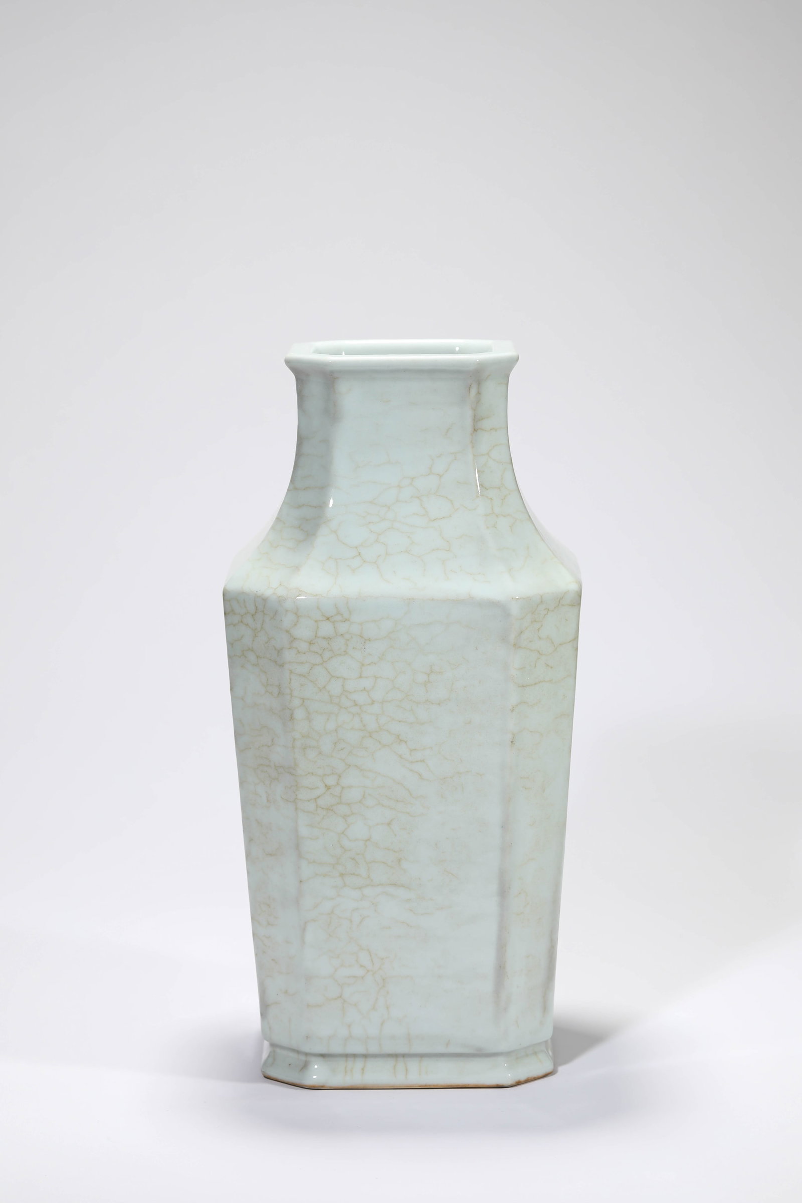 A GUAN-TYPE ?OCTAGONAL CRACKLE? VASE: A GUAN-TYPE ?OCTAGONAL CRACKLE? VASE Description: Dimensions: Length: 15.9 cm x Width: 15.9 cm x Height: 32.5 cm. All measurements are approximate.