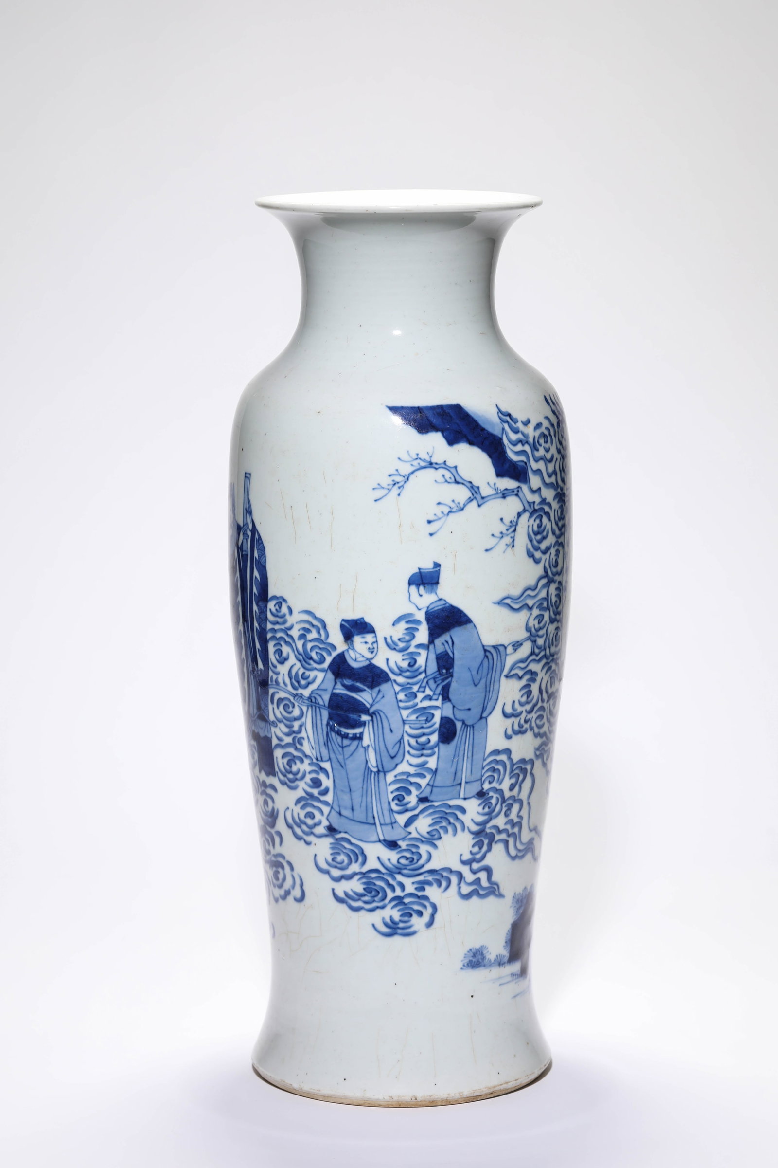 A BLUE AND WHITE ?FIGURAL? VASE - 2