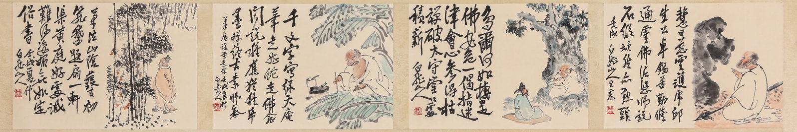 WANG ZHEN (1867-1938), ATTRIBUTED TO, FIGURE HANDSCROLL - 3
