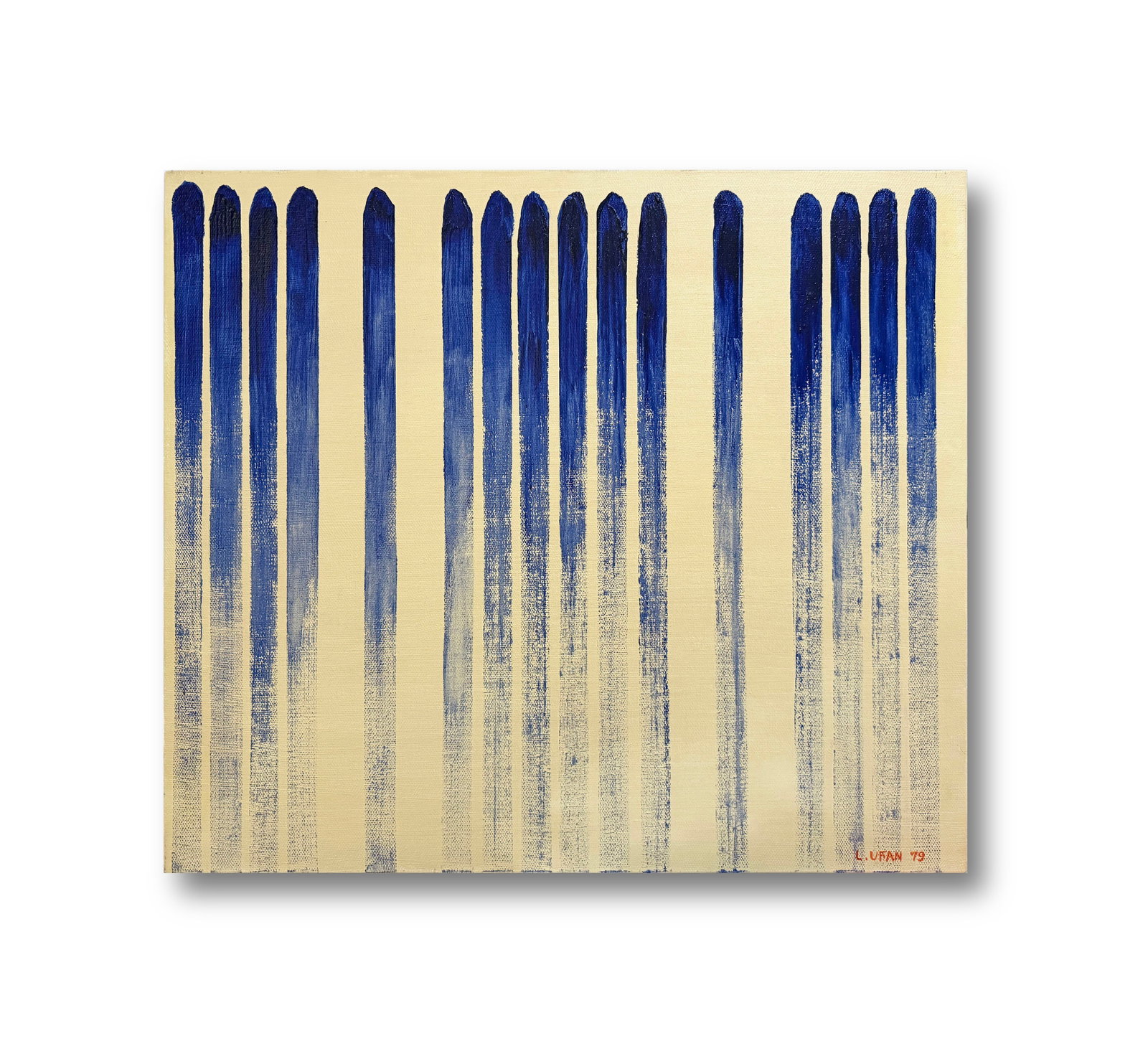AN OIL PAINTING ON CANVAS WITH THE MARK OF LEE UFAN: AN OIL PAINTING ON CANVAS WITH THE MARK OF LEE UFAN Size:45.5*52cm