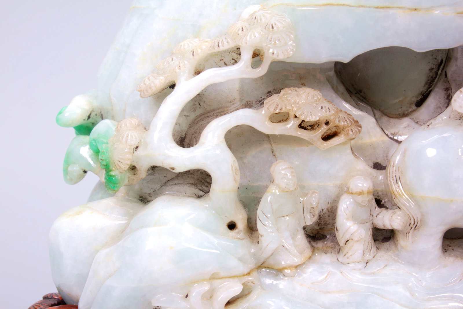 A JADEITE 'LANDSCAPE AND FIGURES' DISPLAY PIECE - 4