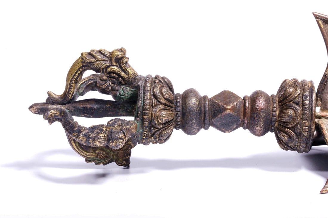 A GILT-BRONZE PHURBA - 10
