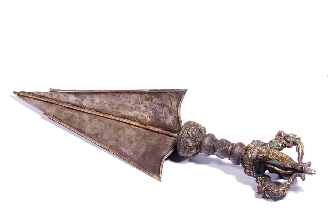 A GILT-BRONZE PHURBA (1 of 11)