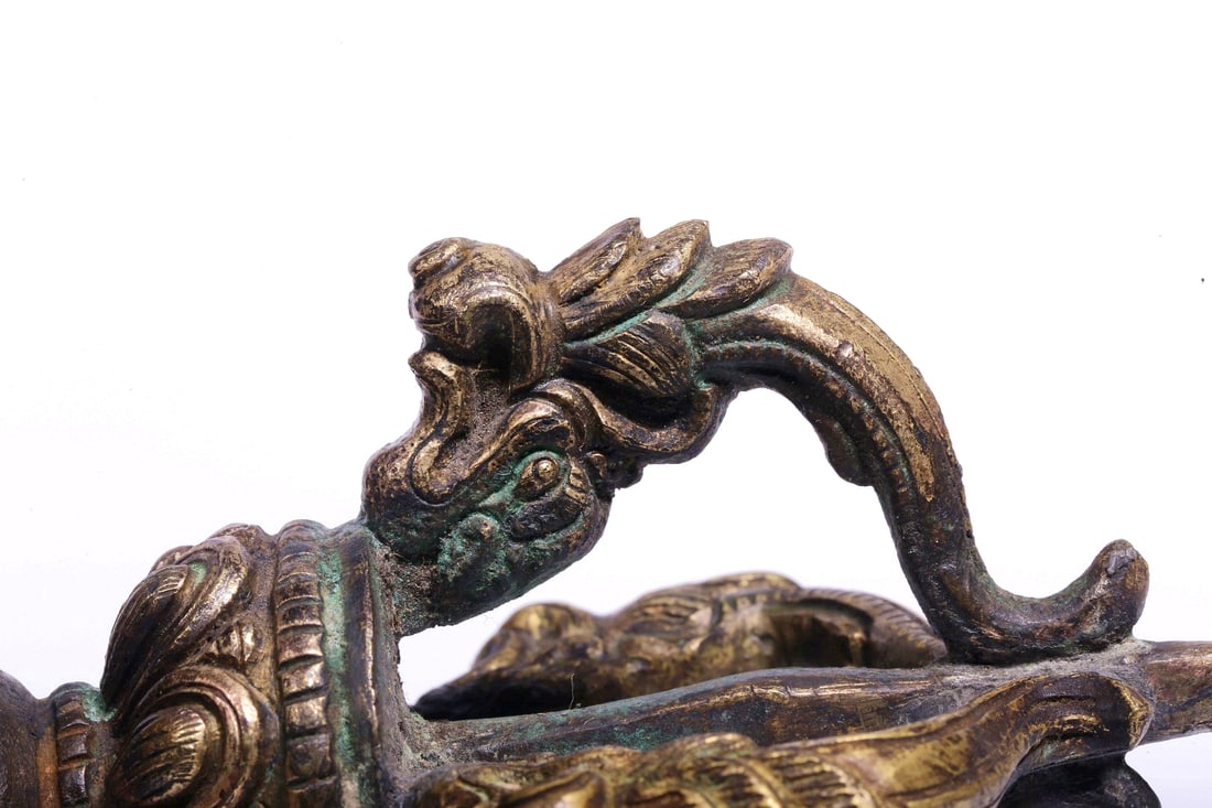 A GILT-BRONZE PHURBA - 4