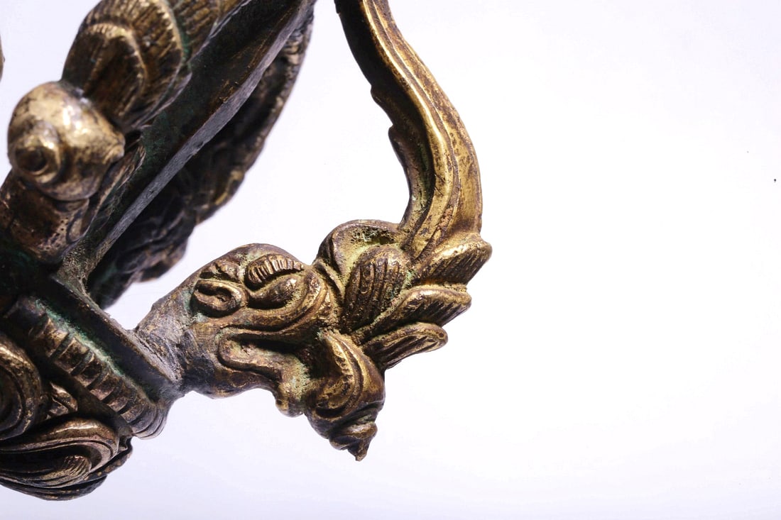 A GILT-BRONZE PHURBA - 8