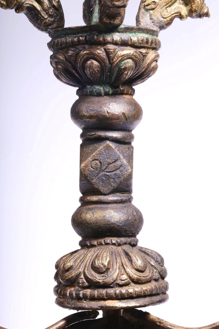 A GILT-BRONZE PHURBA - 9
