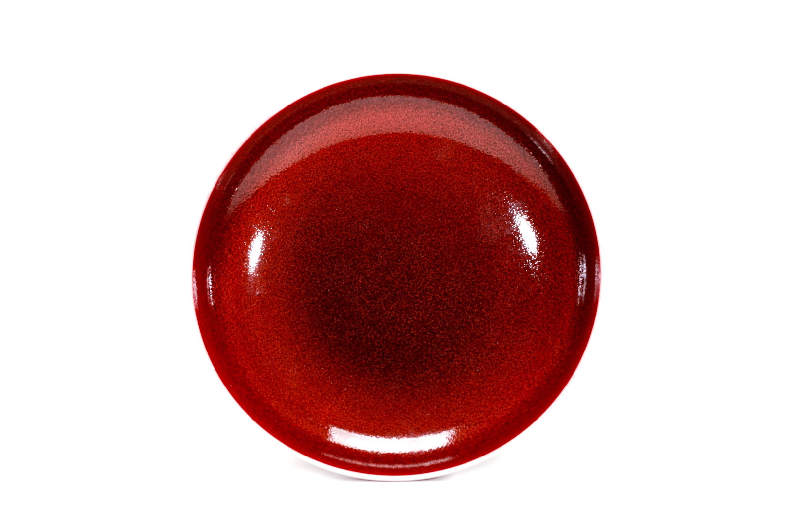 A RED GLAZED DISH: A RED GLAZED DISH Size:Diam:18cm