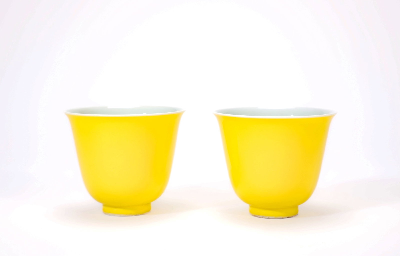 A PAIR YELLOW GLAZED CUPS (1 of 5)