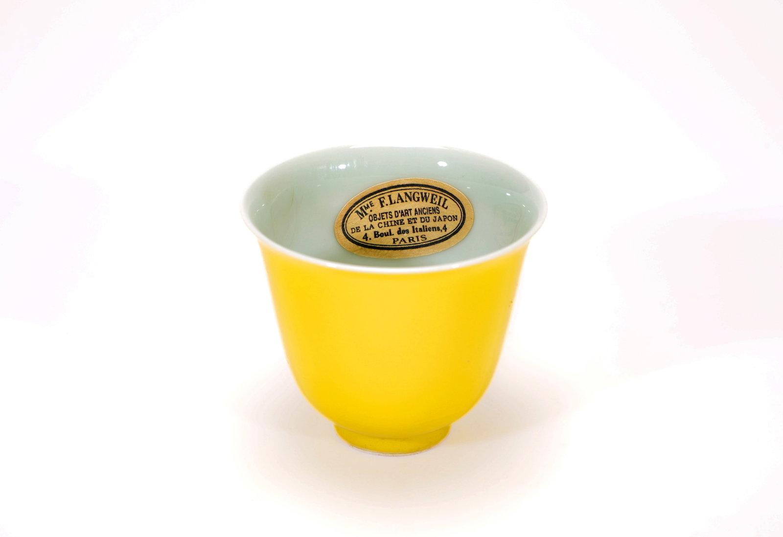 A PAIR YELLOW GLAZED CUPS - 5
