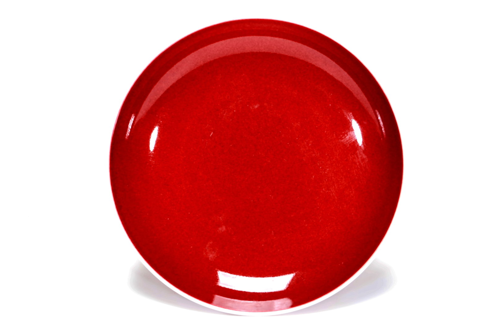 A JI RED GLAZED DISH: A JI RED GLAZED DISH Size:Diam:18.5cm