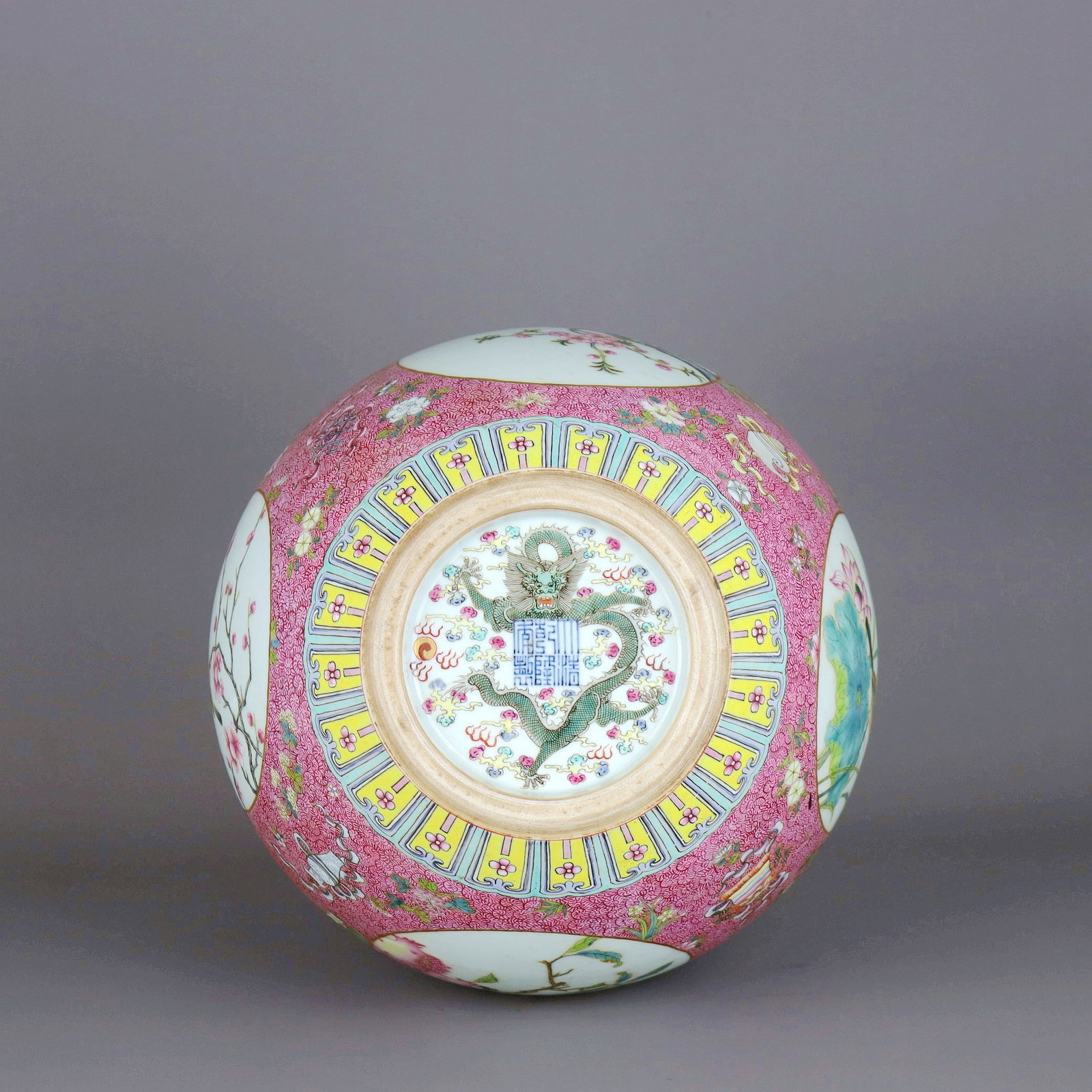 A RUBY-GROUND ENAMELLED FLOWER AND BIRD TIANQIUPING - 9