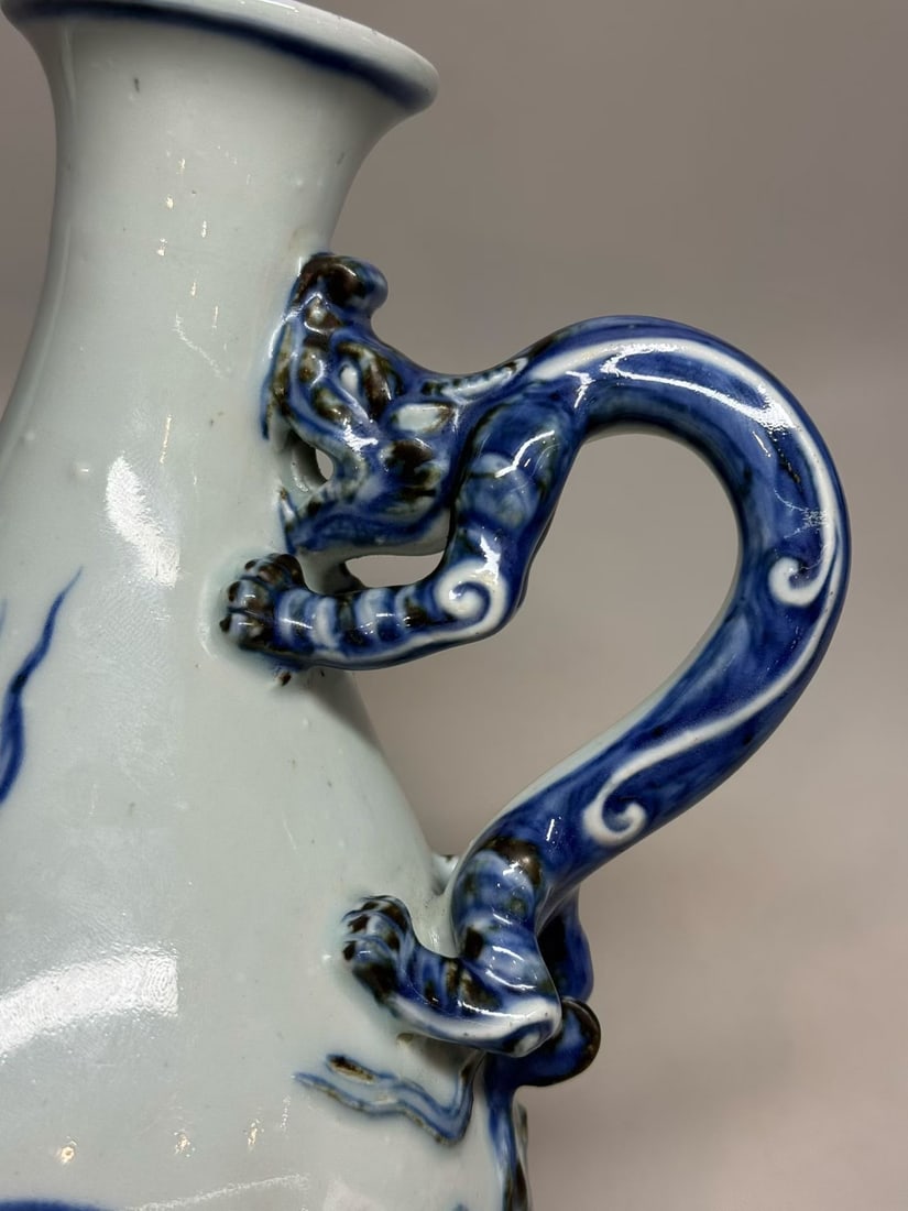 Blue and White Cloud Pattern Porcelain Pot - 2