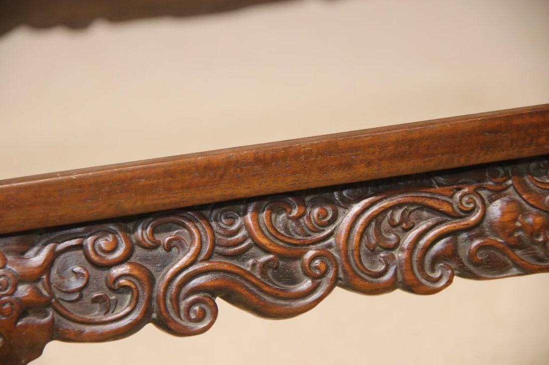 Huanghuali Wood Carved Flower Pattern Table - 2