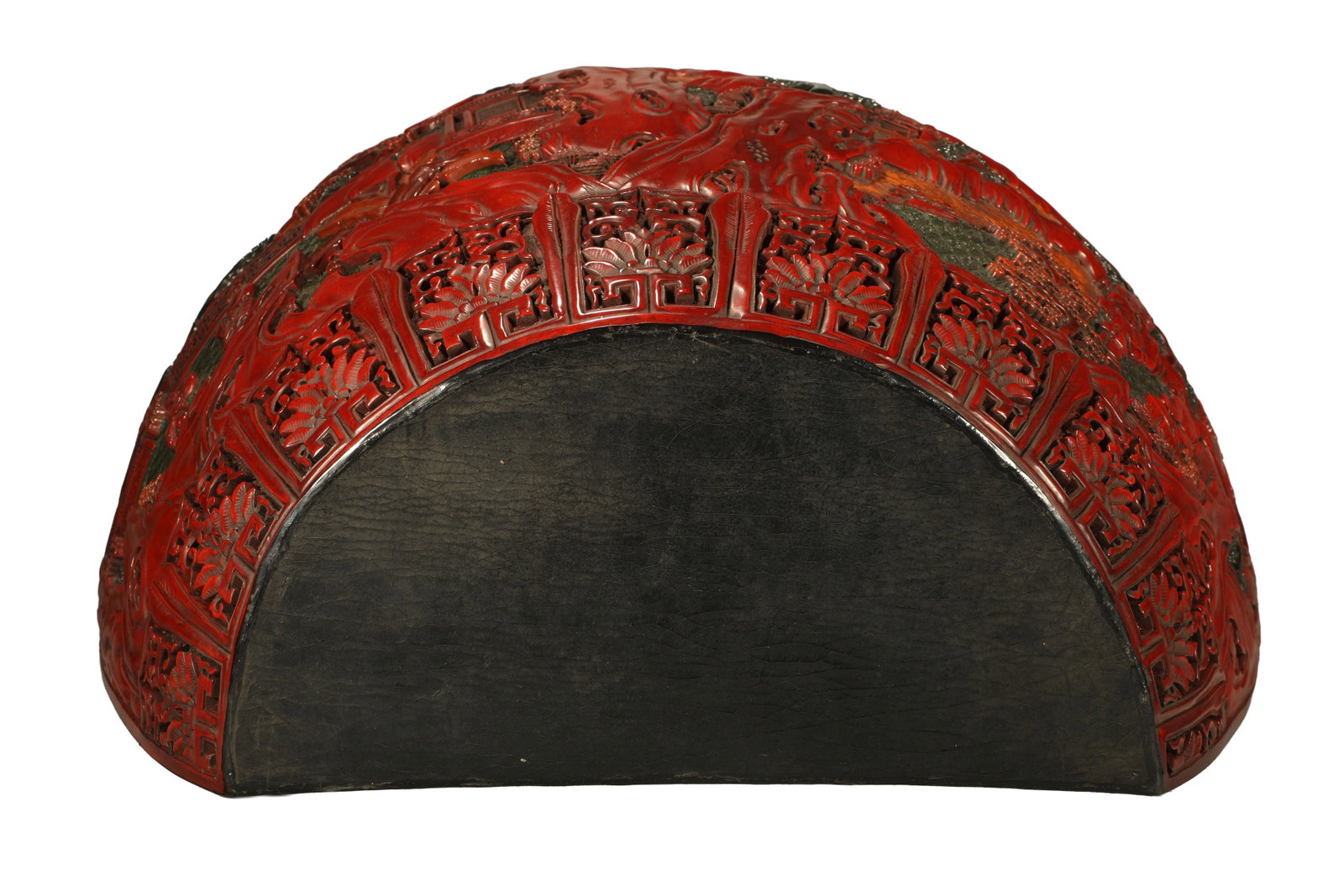Lacquerware Red Carved Landscape Pattern Hanging Pot - 7