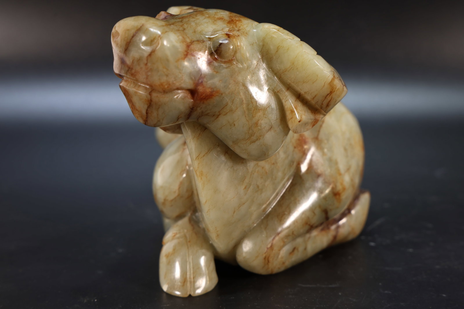 Jade Carved Ox Shape Figure - 4