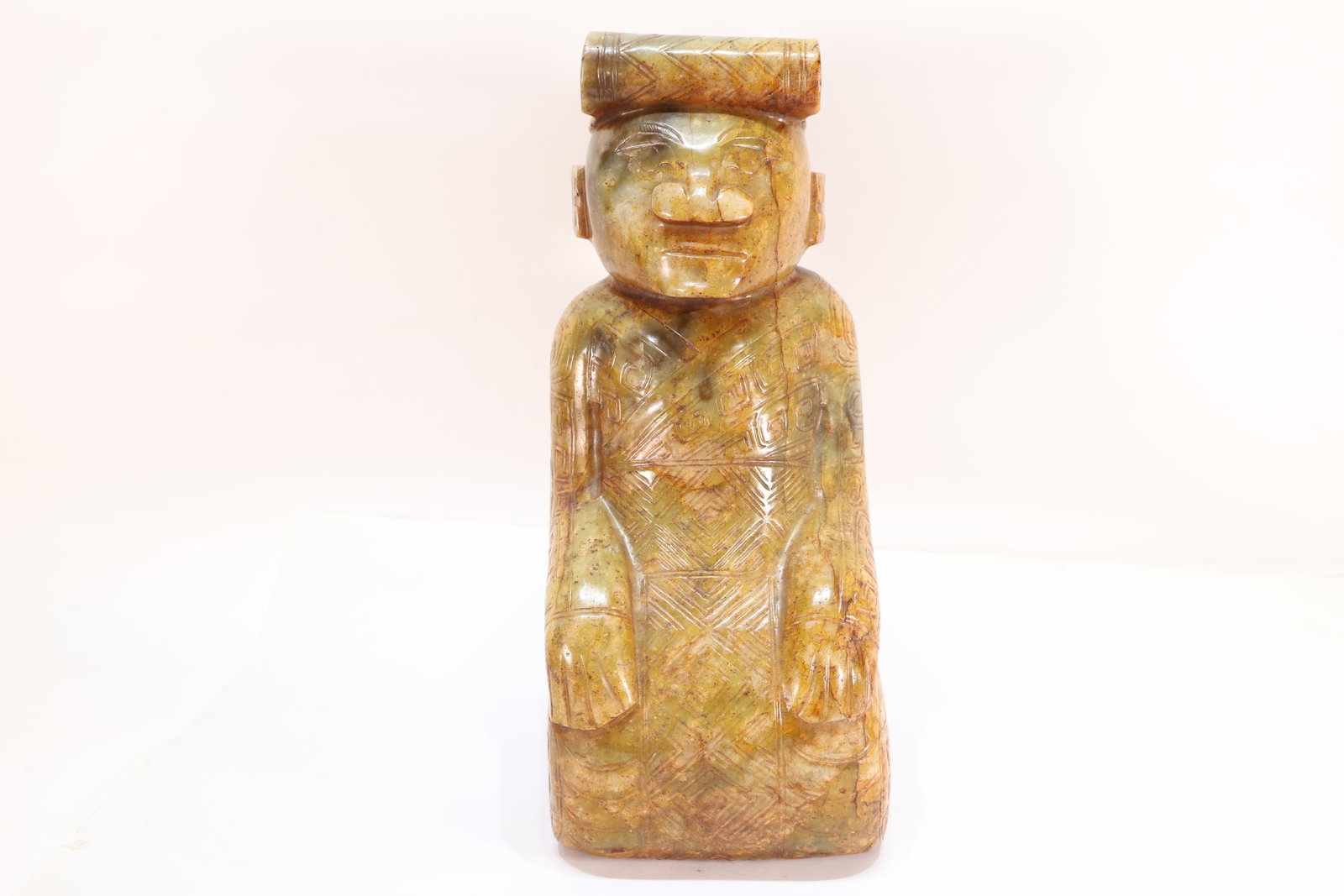 Jade Carved Beast Face Pattern Character Shape Figure - 3