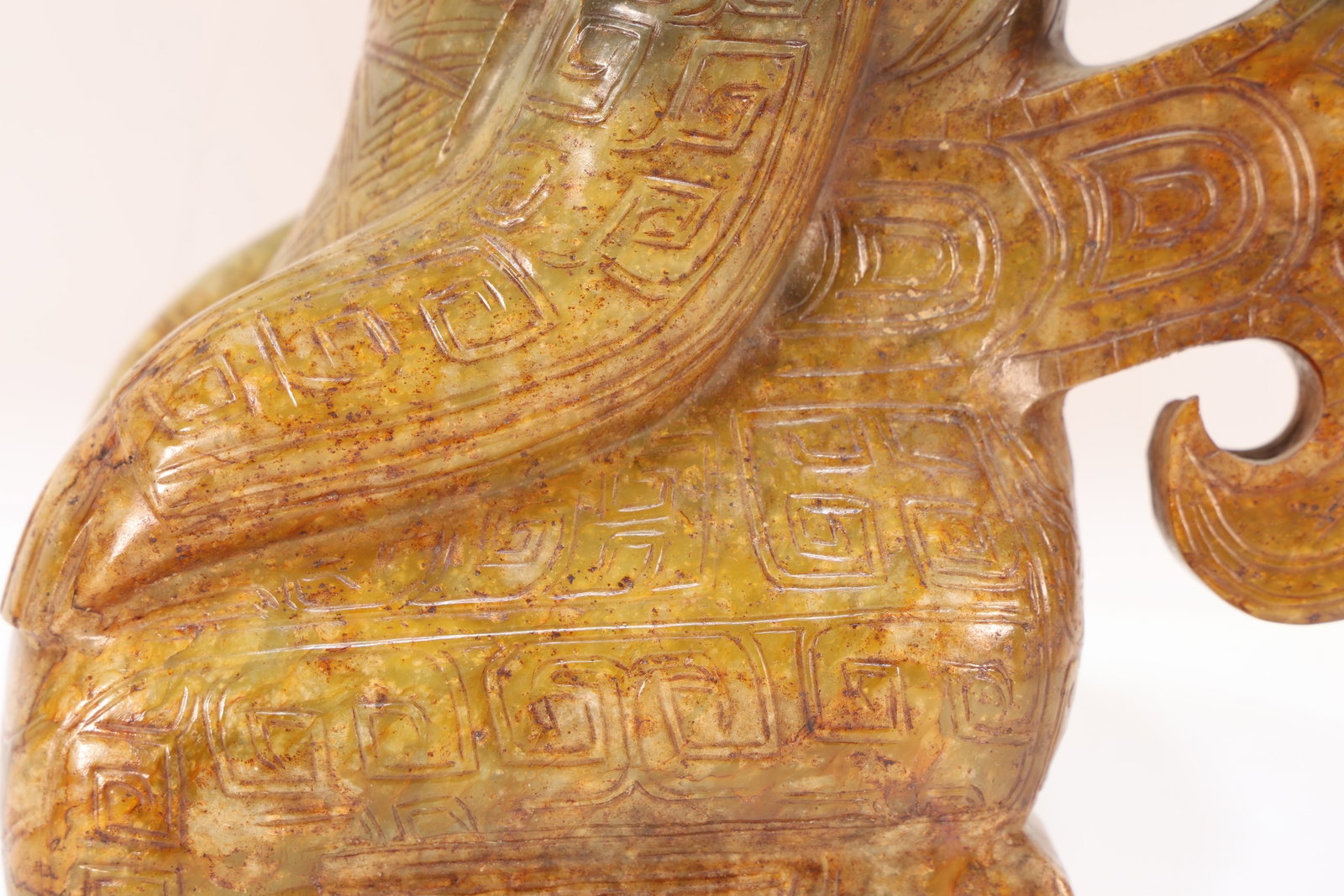 Jade Carved Beast Face Pattern Character Shape Figure - 7
