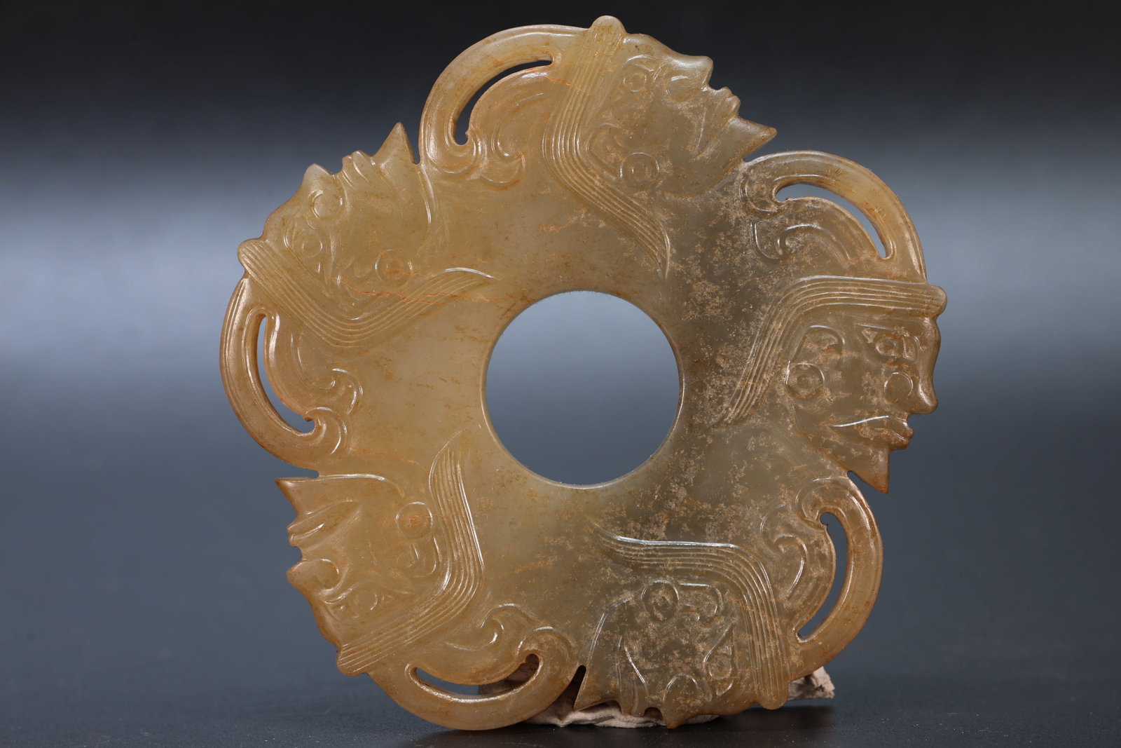 Jade Carved Character Face Pattern Bi - 5