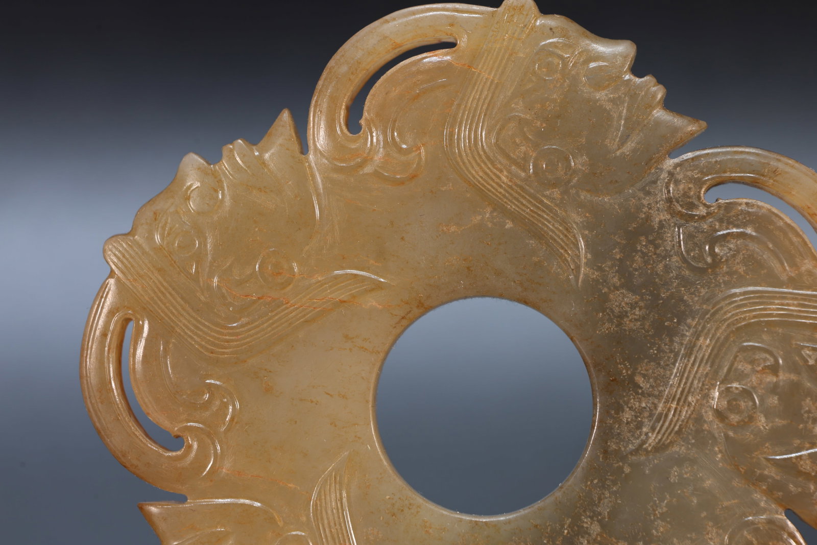 Jade Carved Character Face Pattern Bi - 6