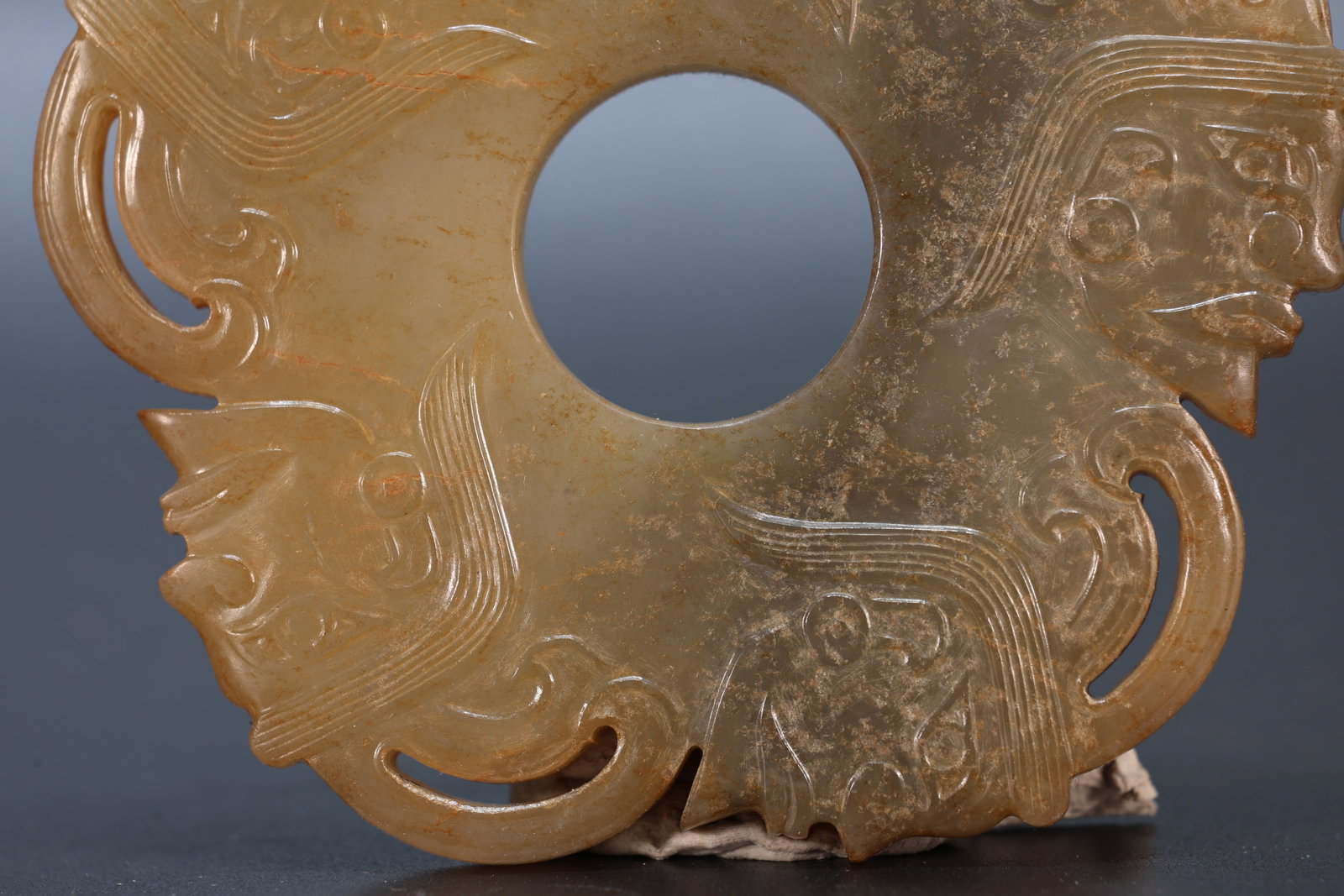 Jade Carved Character Face Pattern Bi - 8