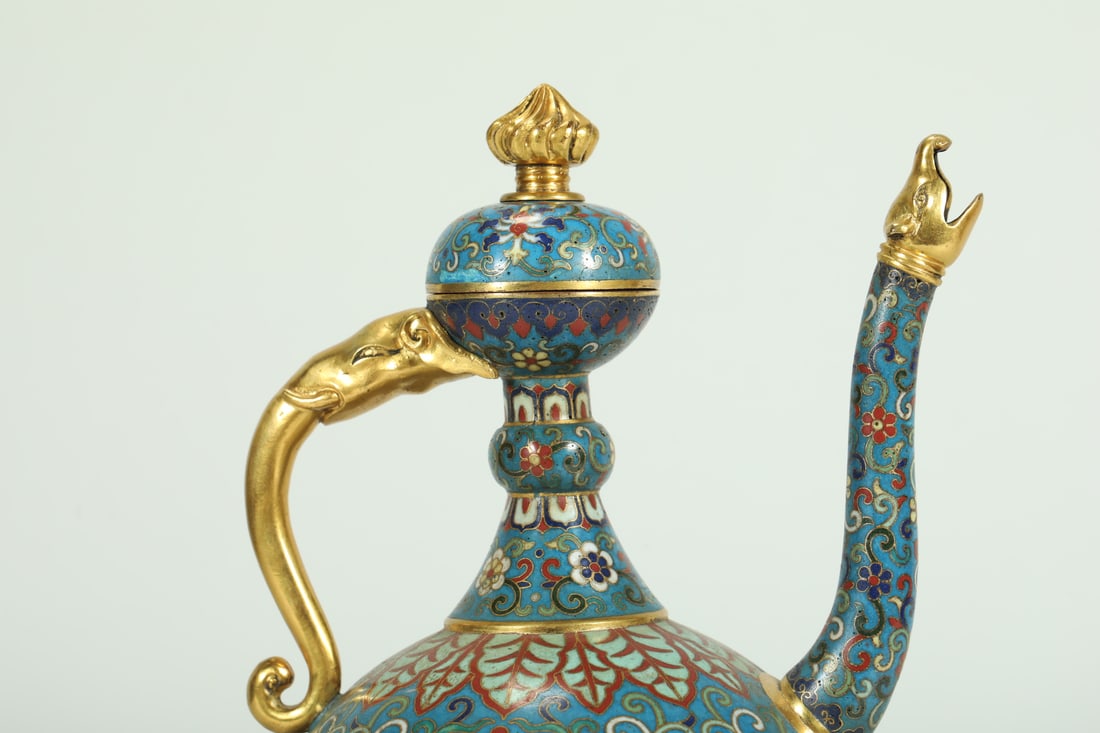 Bronze Cloisonne Carved Flower Pattern Pot - 2