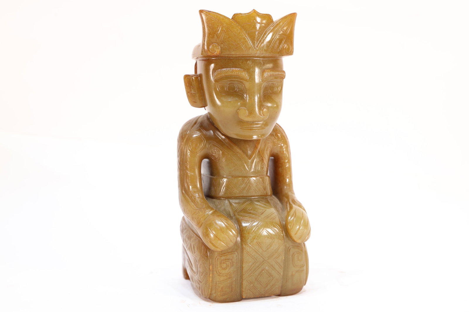 Jade Carved Beast Face Pattern Character Shape Figure: Jade Carved Beast Face Pattern Character Shape Figure (15.5 x 8 x 7.5cm)