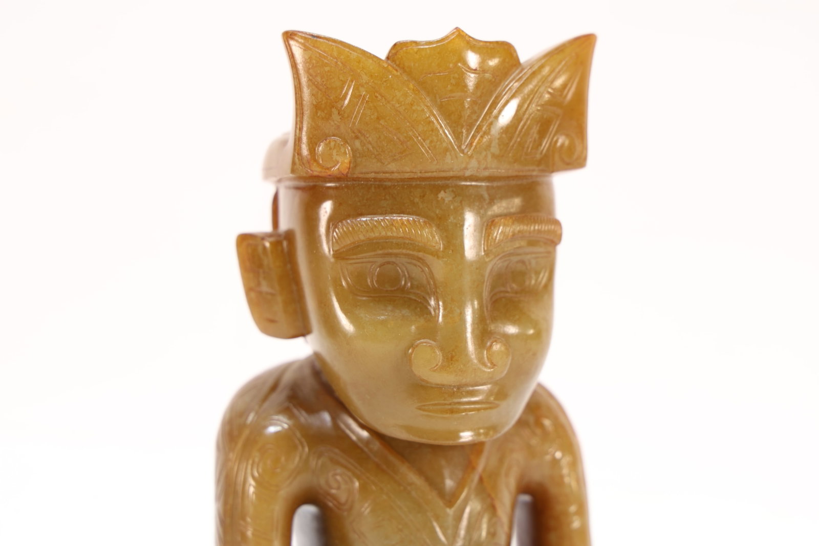 Jade Carved Beast Face Pattern Character Shape Figure - 2