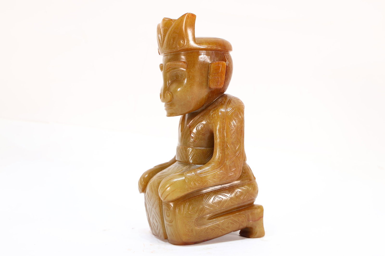 Jade Carved Beast Face Pattern Character Shape Figure - 4
