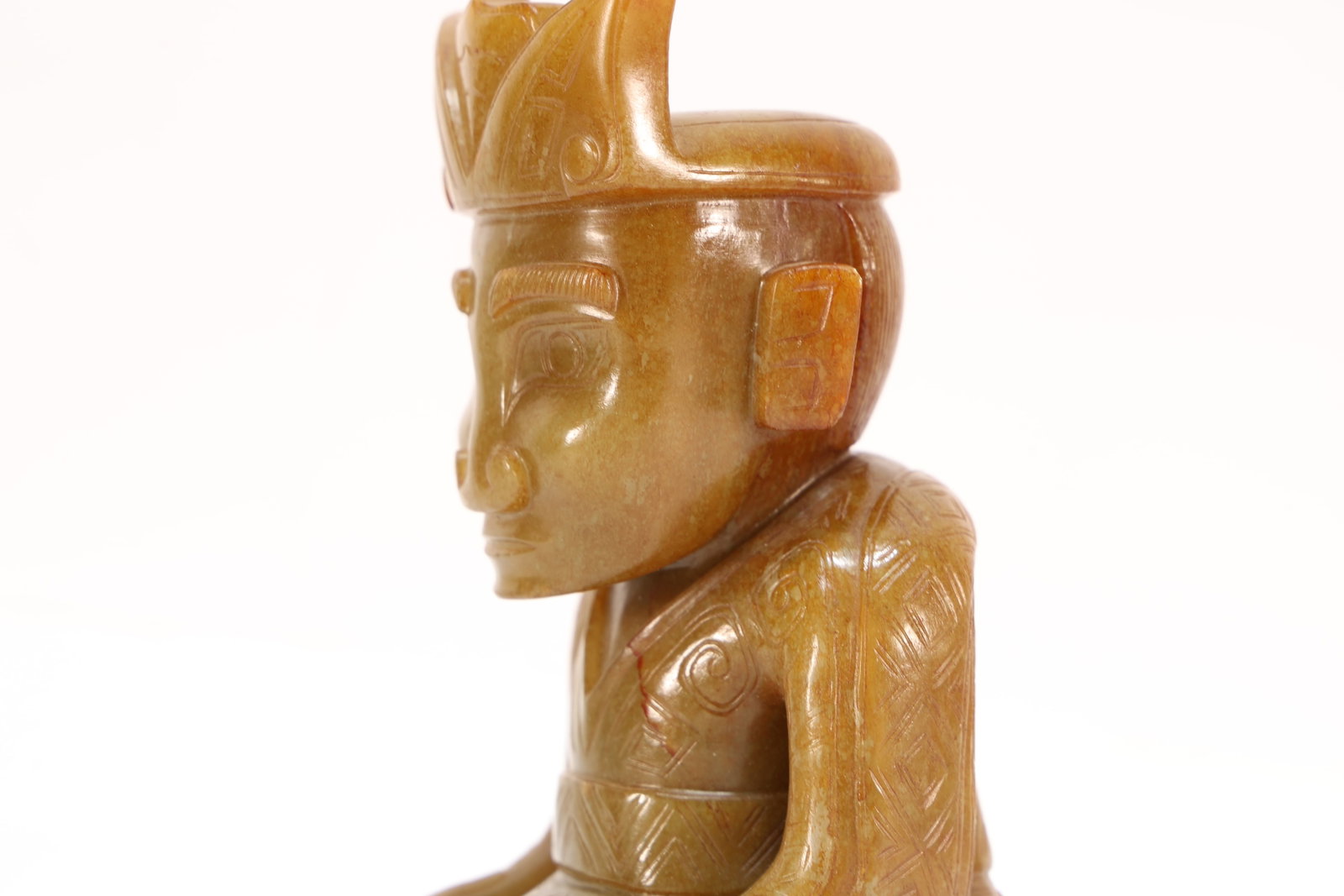 Jade Carved Beast Face Pattern Character Shape Figure - 5