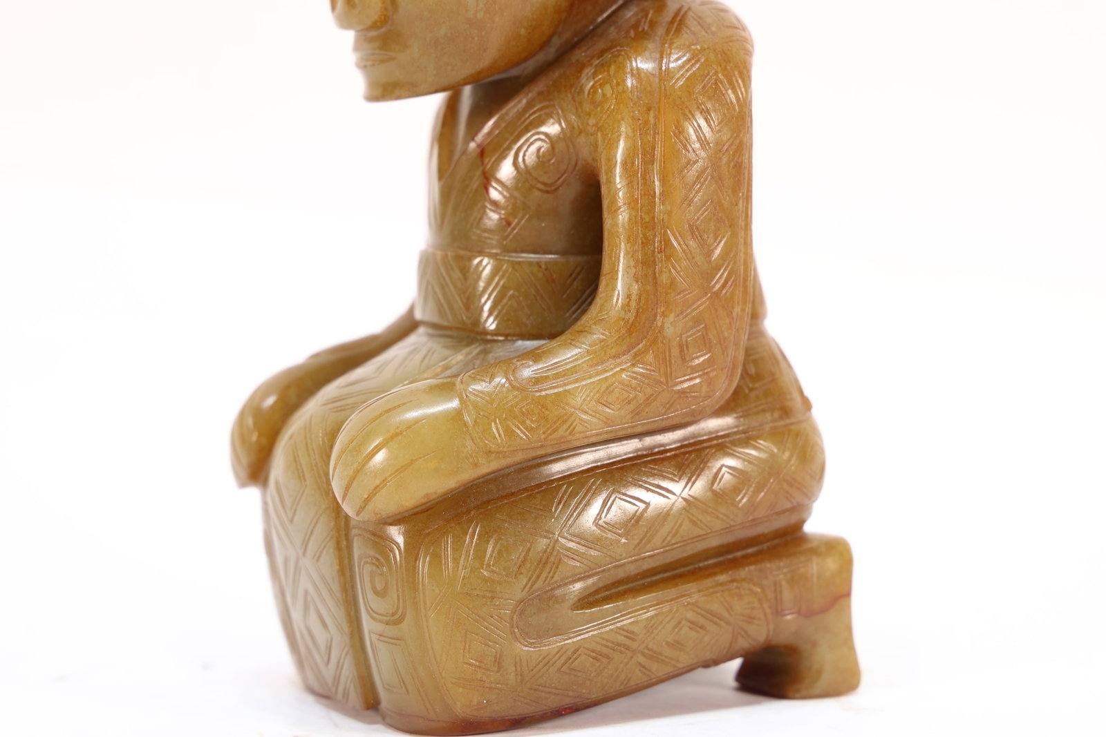 Jade Carved Beast Face Pattern Character Shape Figure - 6