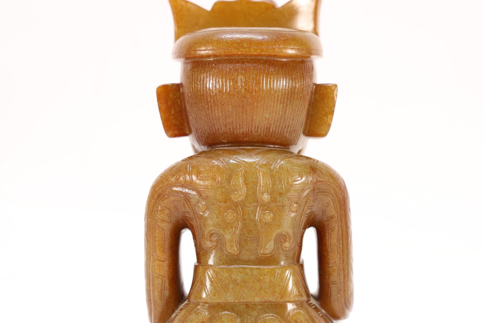 Jade Carved Beast Face Pattern Character Shape Figure - 8
