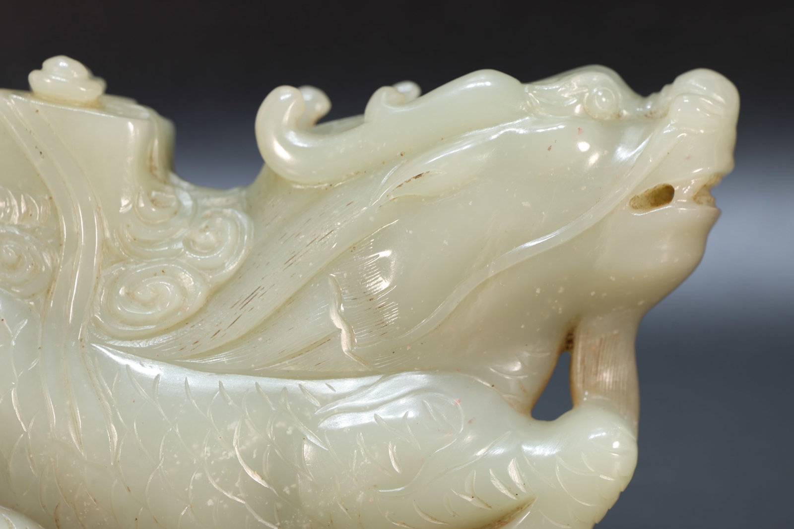 Jade Carved Kirin Shape Figure - 2
