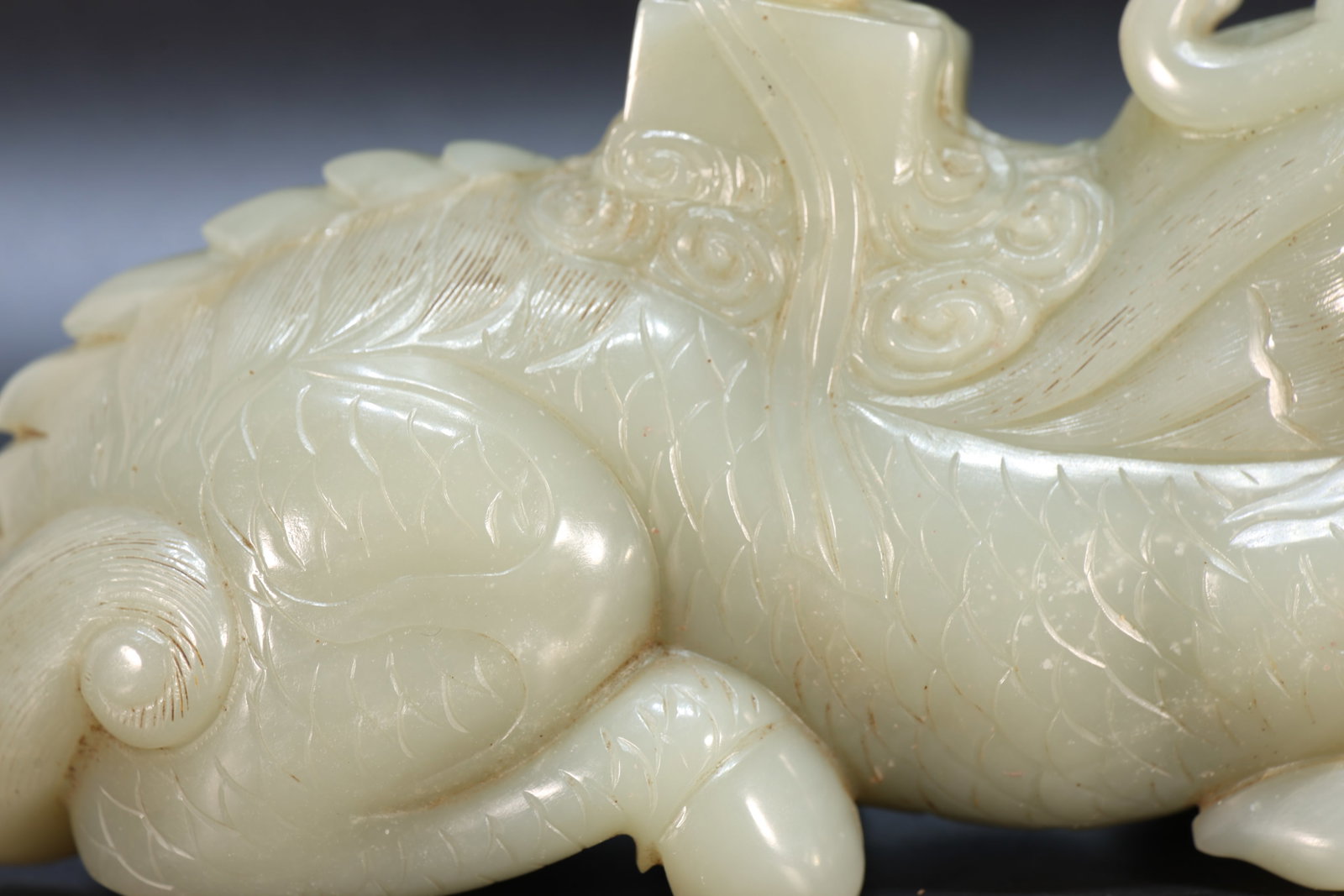 Jade Carved Kirin Shape Figure - 3