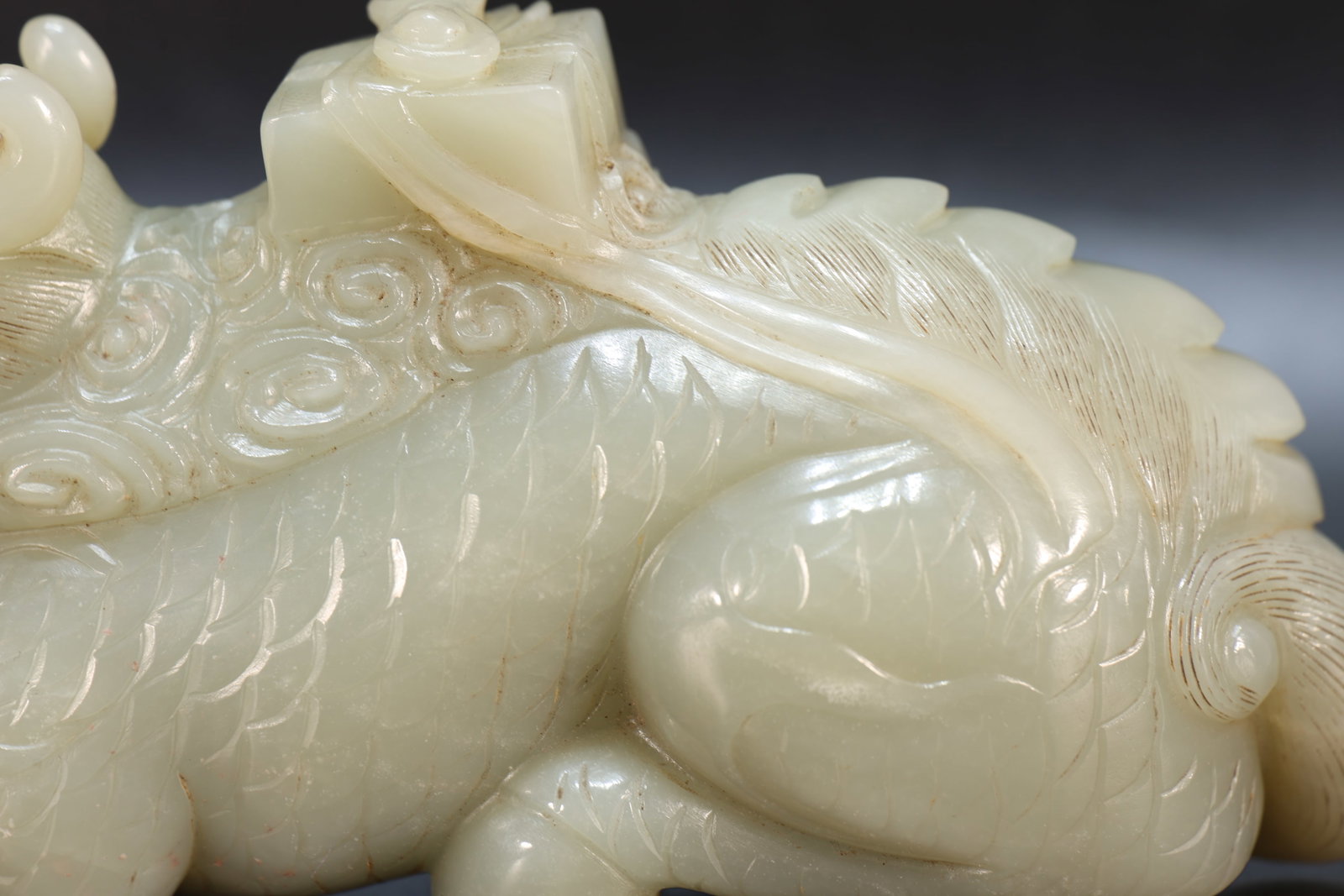 Jade Carved Kirin Shape Figure - 7