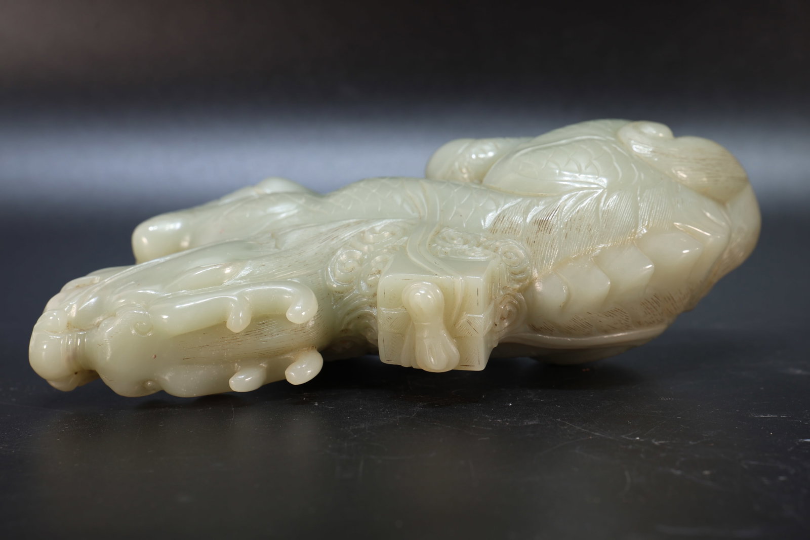 Jade Carved Kirin Shape Figure - 8