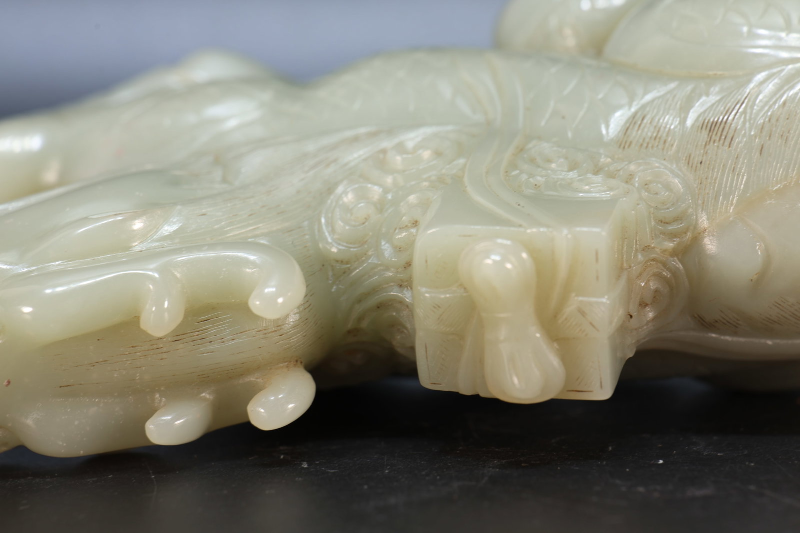 Jade Carved Kirin Shape Figure - 9