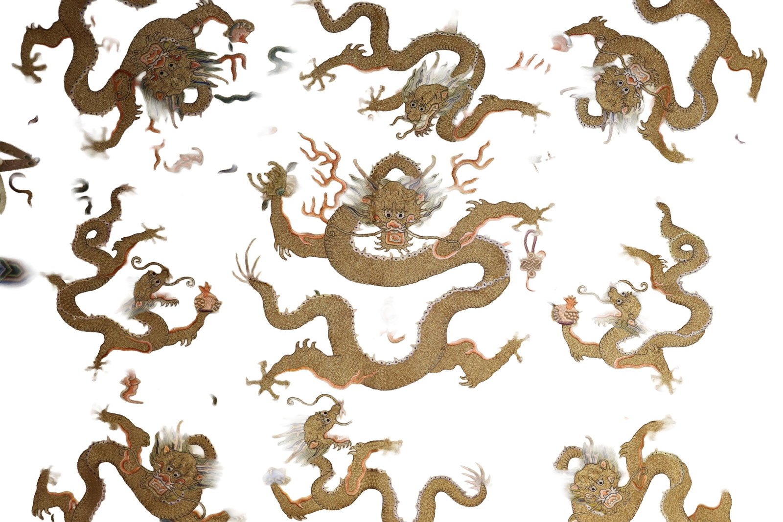 Silk Cloud and Dragon Pattern Embroidery - 10