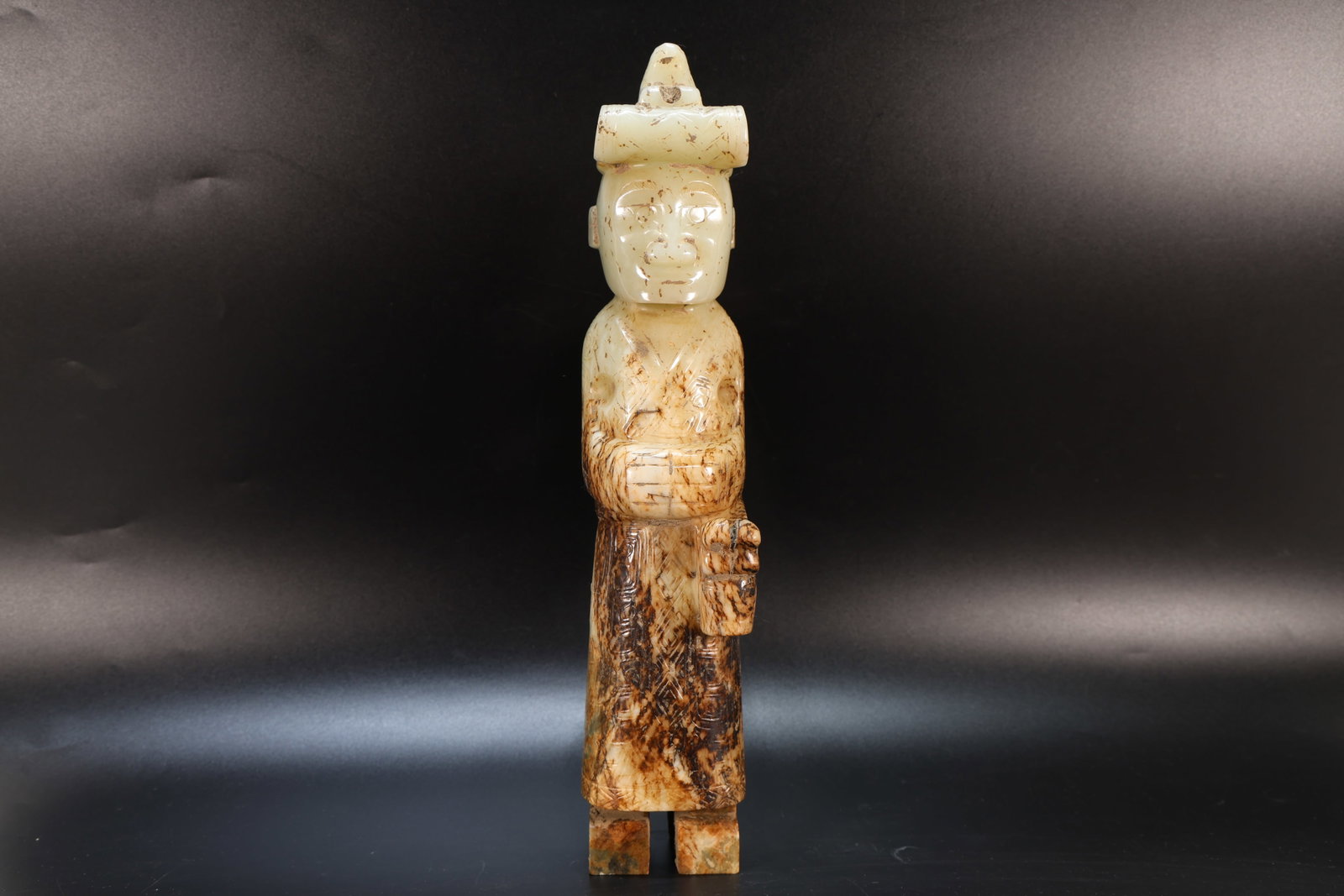 Jade Carved Beast Face Pattern Character Shape Figure - 4