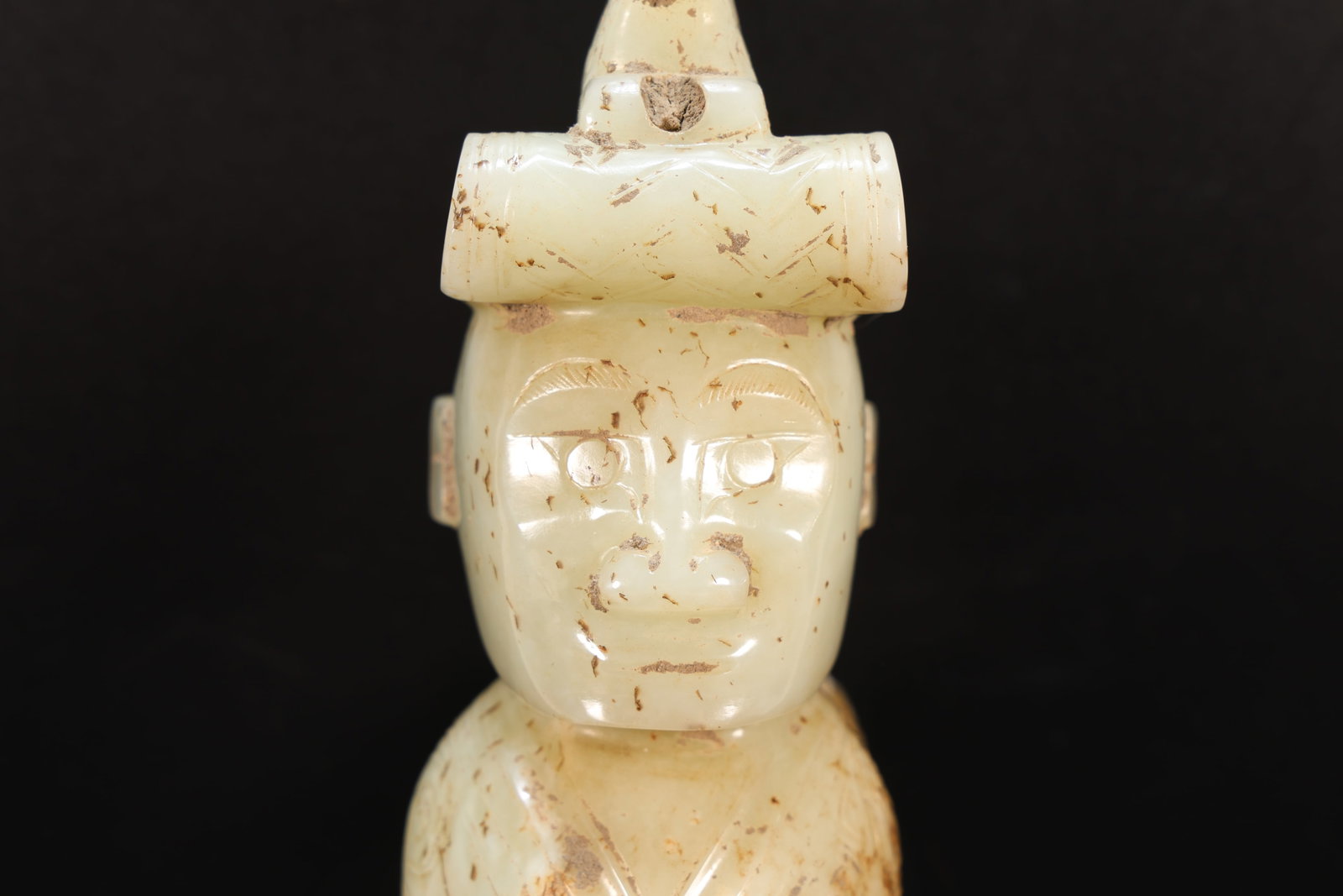Jade Carved Beast Face Pattern Character Shape Figure - 5