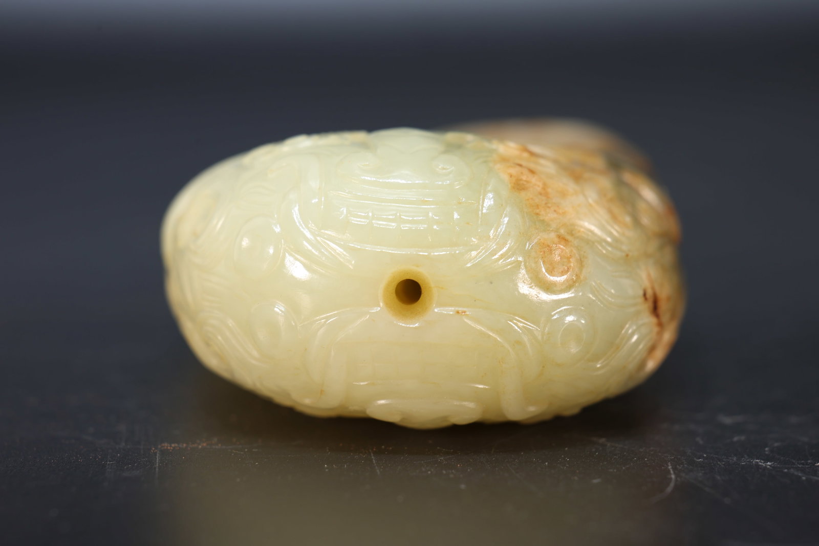 Jade Carved Beast Face Pattern Ornament - 8