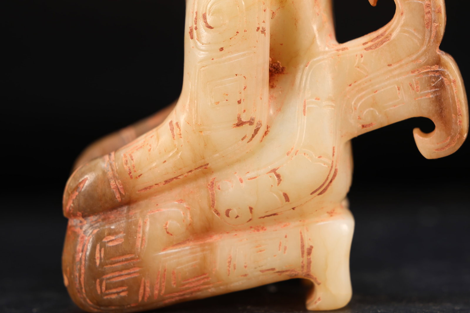 Jade Carved Beast Face Pattern Character Shape Figure - 6